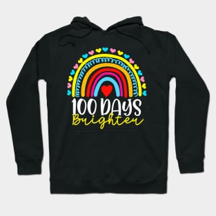 Rainbow 100 Days Of School 100 Days Brighter Kids Hoodie